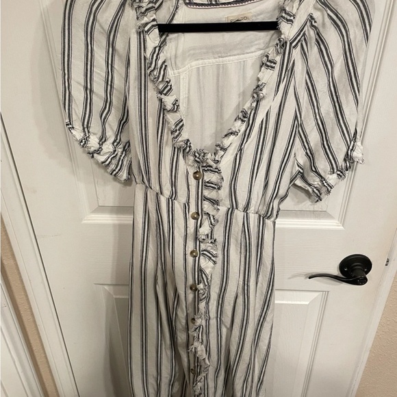 Anthropologie Pilcro Ruffle-Collar Button down Dress, Color: Blue, Size: 10 - Picture 6 of 6